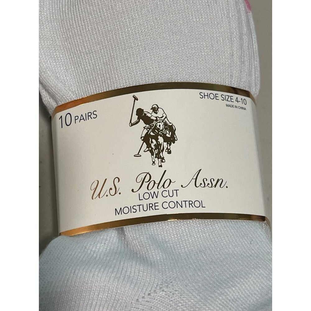 10 Pairs Black White Low Cut Moisture Control Socks Size 4-10 New - Picture 2 of 3